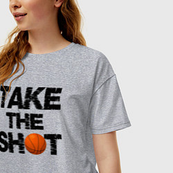 Футболка оверсайз женская Сделай выстрел баскетбольным мячом, цвет: меланж — фото 2