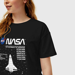 Футболка оверсайз женская Nasa ракета, цвет: черный — фото 2