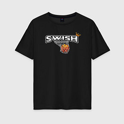 Футболка оверсайз женская Swish King, цвет: черный