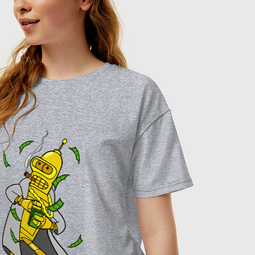 Женская футболка оверсайз Golden Bender / Меланж – фото 3