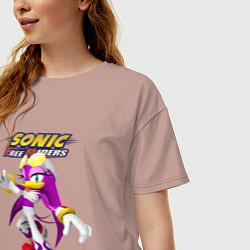 Футболка оверсайз женская Sonic - ласточка Вейв - Free riders, цвет: пыльно-розовый — фото 2