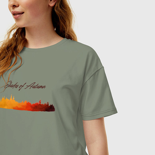 Женская футболка оверсайз Shades of Autumn / Авокадо – фото 3