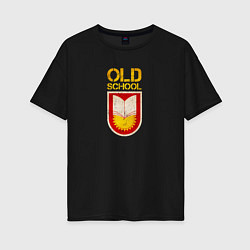 Футболка оверсайз женская Old School emblem, цвет: черный