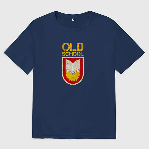 Женская футболка оверсайз Old School emblem / Тёмно-синий – фото 1