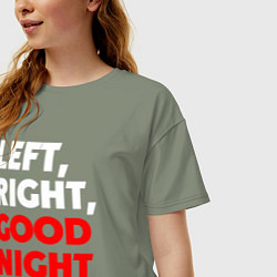 Футболка оверсайз женская Left righte good night, цвет: авокадо — фото 2