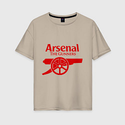 Футболка оверсайз женская Arsenal: The gunners, цвет: миндальный