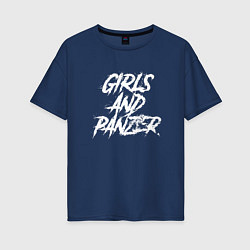 Футболка оверсайз женская Girls und Panzer logo, цвет: тёмно-синий