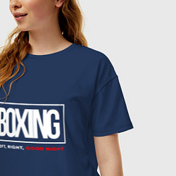Футболка оверсайз женская Boxing good night, цвет: тёмно-синий — фото 2