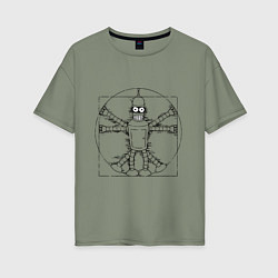 Футболка оверсайз женская Vitruvian Bender, цвет: авокадо