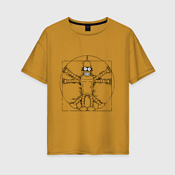 Футболка оверсайз женская Vitruvian Bender, цвет: горчичный