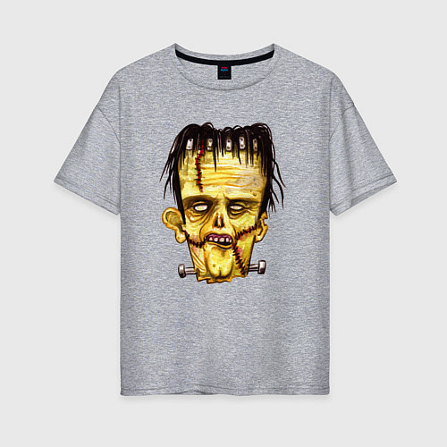 Женская футболка оверсайз Франкенштейн желтый зомби / Меланж – фото 1