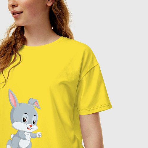Женская футболка оверсайз Bunny Run / Желтый – фото 3