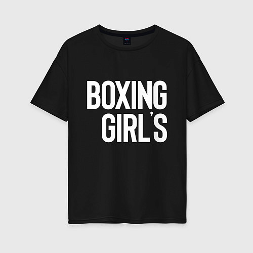 Женская футболка оверсайз Boxing girls / Черный – фото 1