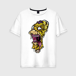 Женская футболка оверсайз Homer Simpson - zombie - Halloween