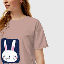 Футболка оверсайз женская Funny - Bunny, цвет: пыльно-розовый — фото 2