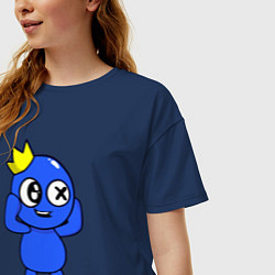Футболка оверсайз женская Rainbow Friends, цвет: тёмно-синий — фото 2