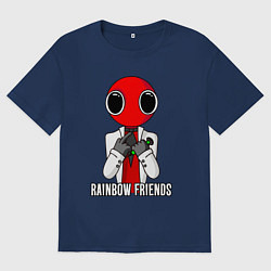 Футболка оверсайз женская Радужные друзья - Красный, цвет: тёмно-синий