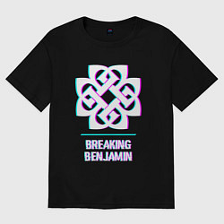 Футболка оверсайз женская Breaking Benjamin glitch rock, цвет: черный