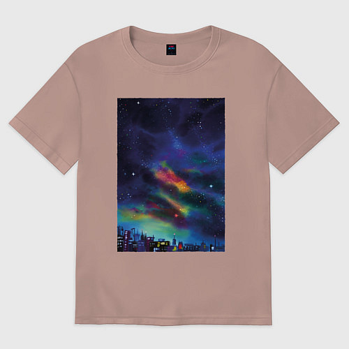 Женская футболка оверсайз Звездная рапсодия / Пыльно-розовый – фото 1