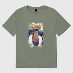 Футболка оверсайз женская Айз Валленштайн арт, цвет: авокадо