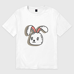 Футболка оверсайз женская Bunny Face, цвет: белый