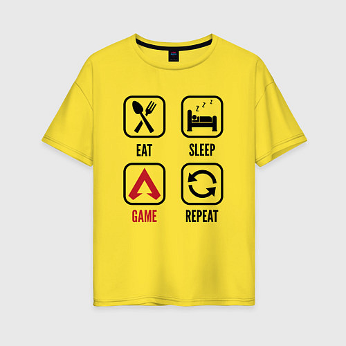 Женская футболка оверсайз Eat - sleep - Apex Legends - repeat / Желтый – фото 1
