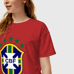 Футболка оверсайз женская Brasil CBF, цвет: красный — фото 2