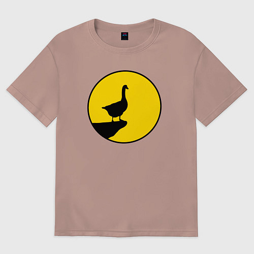 Женская футболка оверсайз Гусь на уступе / Пыльно-розовый – фото 1