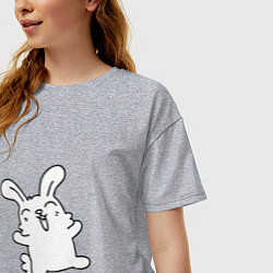 Футболка оверсайз женская Happy Bunny, цвет: меланж — фото 2