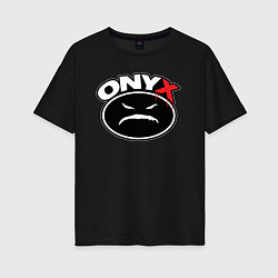 Женская футболка оверсайз Onyx - black logo