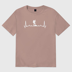 Футболка оверсайз женская Настоящий турист, цвет: пыльно-розовый