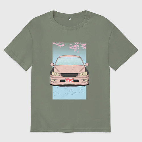 Женская футболка оверсайз Toyota Altezza stance / Авокадо – фото 1