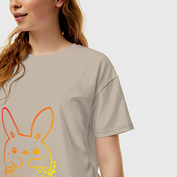 Футболка оверсайз женская Summer Bunny, цвет: миндальный — фото 2