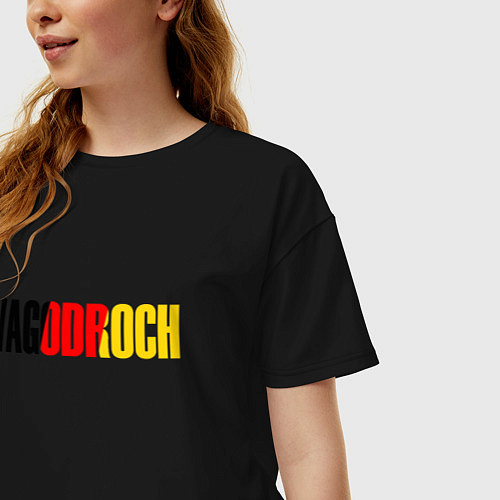 Женская футболка оверсайз VAGODROCH / Черный – фото 3