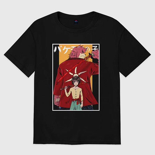 Женская футболка оверсайз Kumatetsu and Ren art / Черный – фото 1