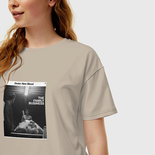 Женская футболка оверсайз Семейный бизнес / Миндальный – фото 3