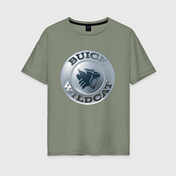 Футболка оверсайз женская Buick Wildcat - logotype, цвет: авокадо