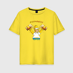 Женская футболка оверсайз Homer & Beer