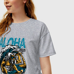 Футболка оверсайз женская Зевс серфингист, цвет: меланж — фото 2