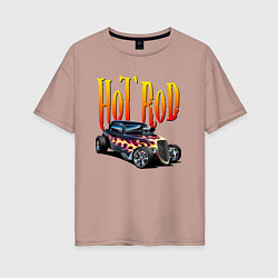 Футболка оверсайз женская Hot Rod - Power, цвет: пыльно-розовый