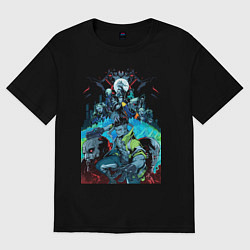 Футболка оверсайз женская Киберпанк бегущий по краю - все персонажи, цвет: черный