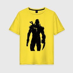 Футболка оверсайз женская Mass Effect N7 - Warrior, цвет: желтый