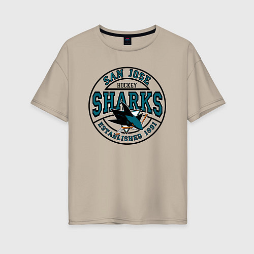 Женская футболка оверсайз San Jose Sharks / Миндальный – фото 1