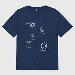 Футболка оверсайз женская BTS - Permission to Dance, цвет: тёмно-синий