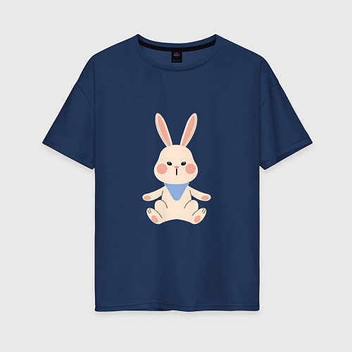 Женская футболка оверсайз Good bunny / Тёмно-синий – фото 1