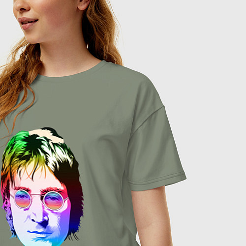 Женская футболка оверсайз Леннон Джон / Авокадо – фото 3