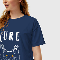 Футболка оверсайз женская The Cure rock cat, цвет: тёмно-синий — фото 2