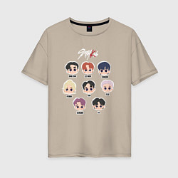 Футболка оверсайз женская Stray Kids Chibi, цвет: миндальный