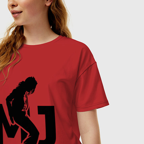 Женская футболка оверсайз MJ Music / Красный – фото 3