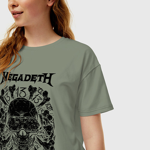 Женская футболка оверсайз Megadeth Thirteen / Авокадо – фото 3